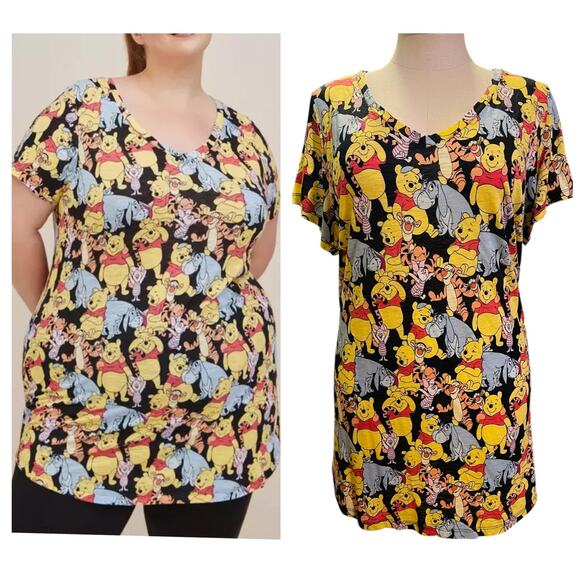 Torrid 3 (3X 22/24) Disney Winnie the Pooh Eeyore Tigger Sleep Tunic Gown Piglet - Picture 1 of 3